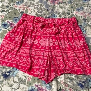 Paper bag waist shorts